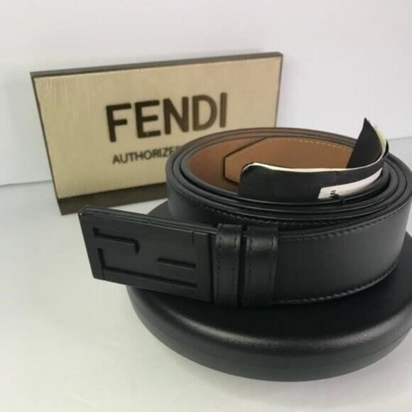 💯 - New Authentic Fendi Baguette FF Logo Buckle Leather Belt - Picture 6 of 15